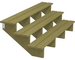 Tuintrap hout - 3 treden - inclusief treden - 76 x 54 x 180 cm