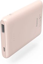 Hama SLIM 5HD USB-A Powerbank 5000mAh - 1 x USB-A output - 1 x Micro-USB input - Kleine Powerbank - Geschikt voor iPhone en Samsung - Compatibel met smartphones - Licht Roze