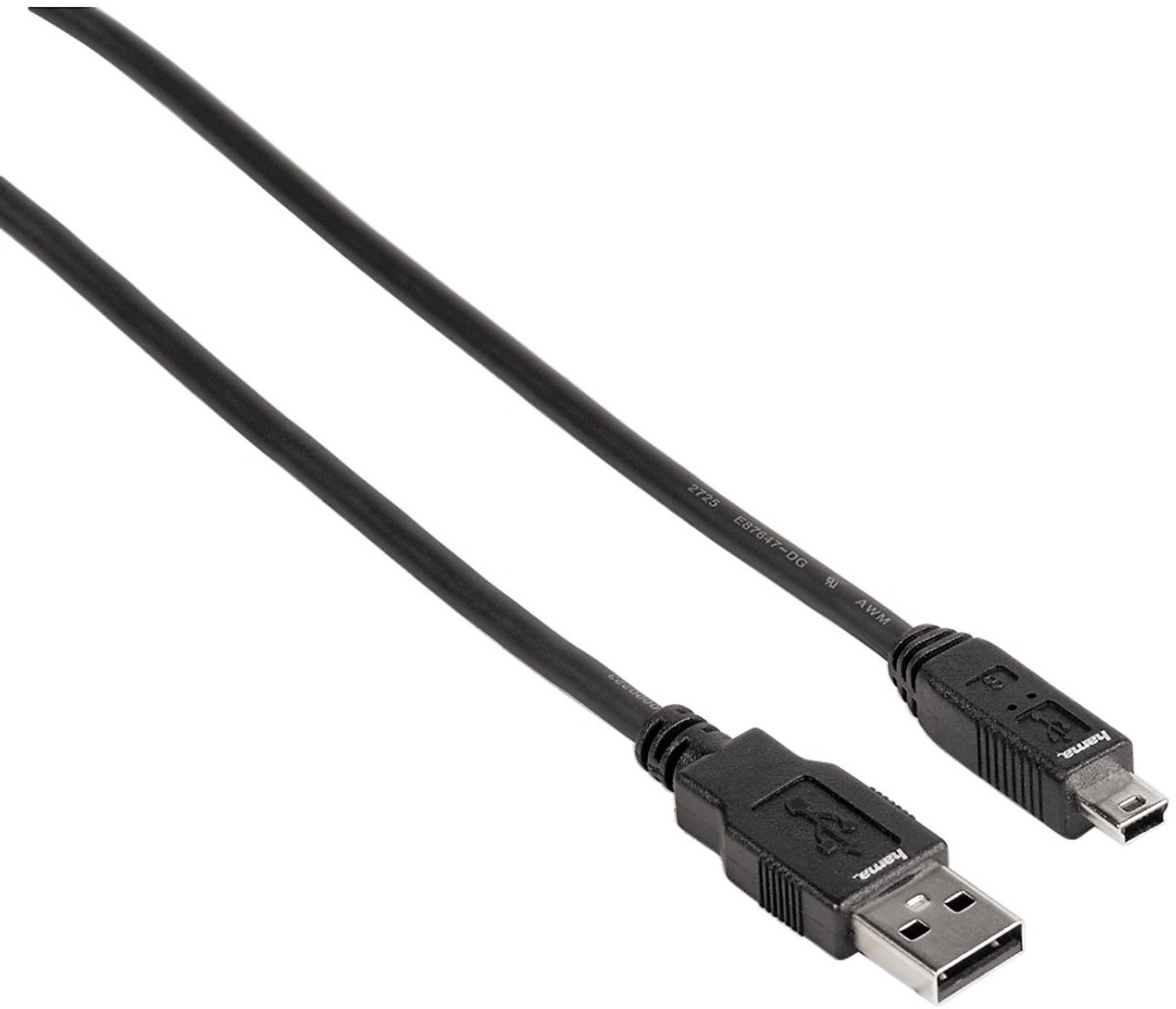 Hama Navi 2.0 Usb-kabel A-Mini B 1.8 - Zwart