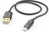 Hama USB-laadkabel - USB-A naar lightning - USB naar Apple Lightning - 1,5 meter - Geschikt voor Smartphone en Tablet - Zwart