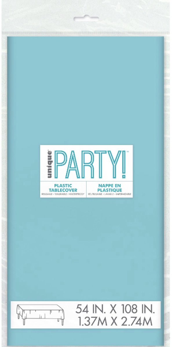 Plastic tafelkleed terrific teal 138 x 274 cm