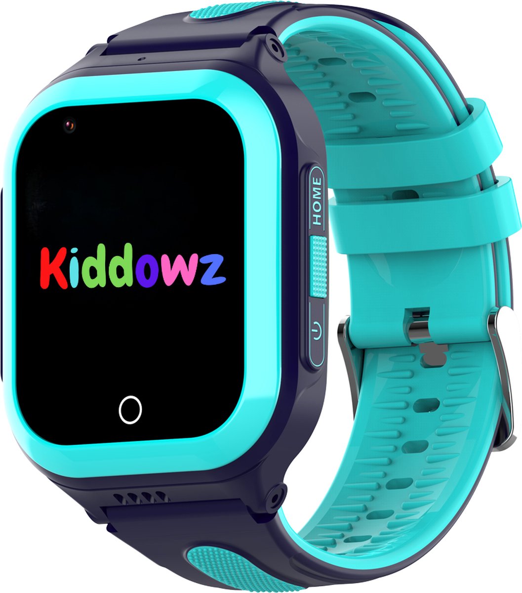 Kiddowz 4G Smartwatch kinderen met GPS Tracker - Kinderhorloge - 5 t/m 12 jaar - met belfunctie, videobellen, stappenteller en meer - Blauw - Groen - Kiddowz