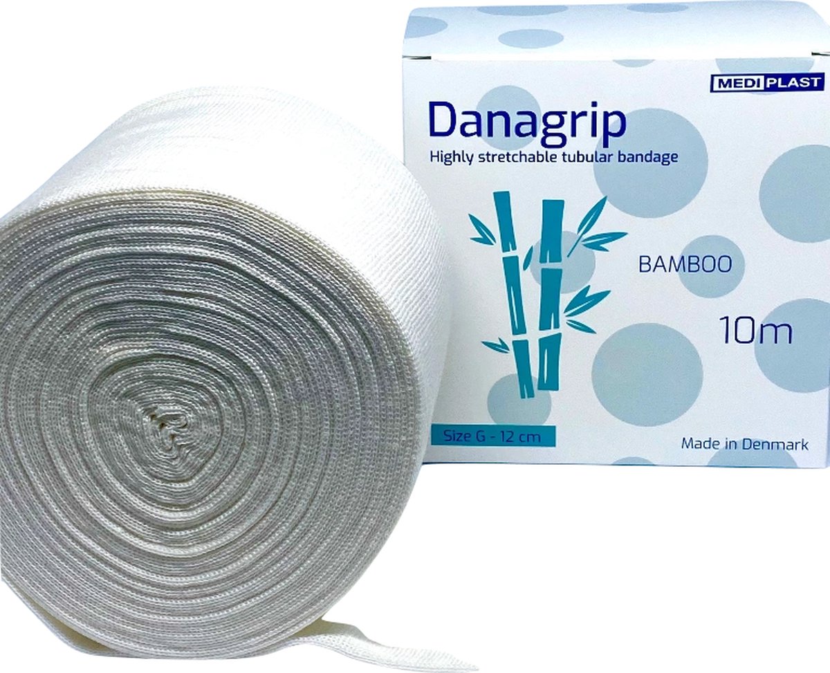 Goedkoopste Danagrip Compressief Bamboe Buisverband voor bovenbeen 12cm x 10m