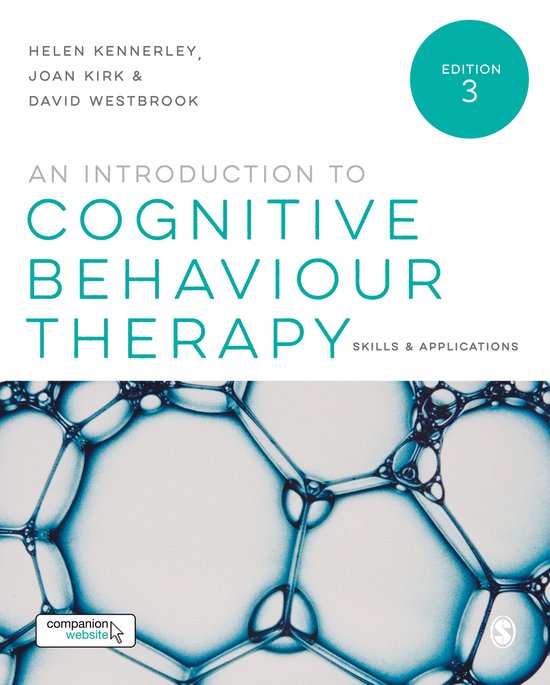 Boek: An Introduction to Cognitive Behaviour Therapy, 3e editie, met een blauwgroen abstract patroon van zeepbellen.
