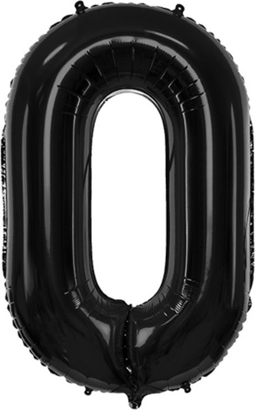 LUQ - Ballons Chiffrés - Ballon Chiffré 0 Ans - Couleur Zwart - XL Groot - Ballon à Hélium - Décoration Anniversaire