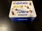 Giftbox Jules Destrooper Celebrate good times cadeaudoos koekendoos mooie blikken bewaardoos