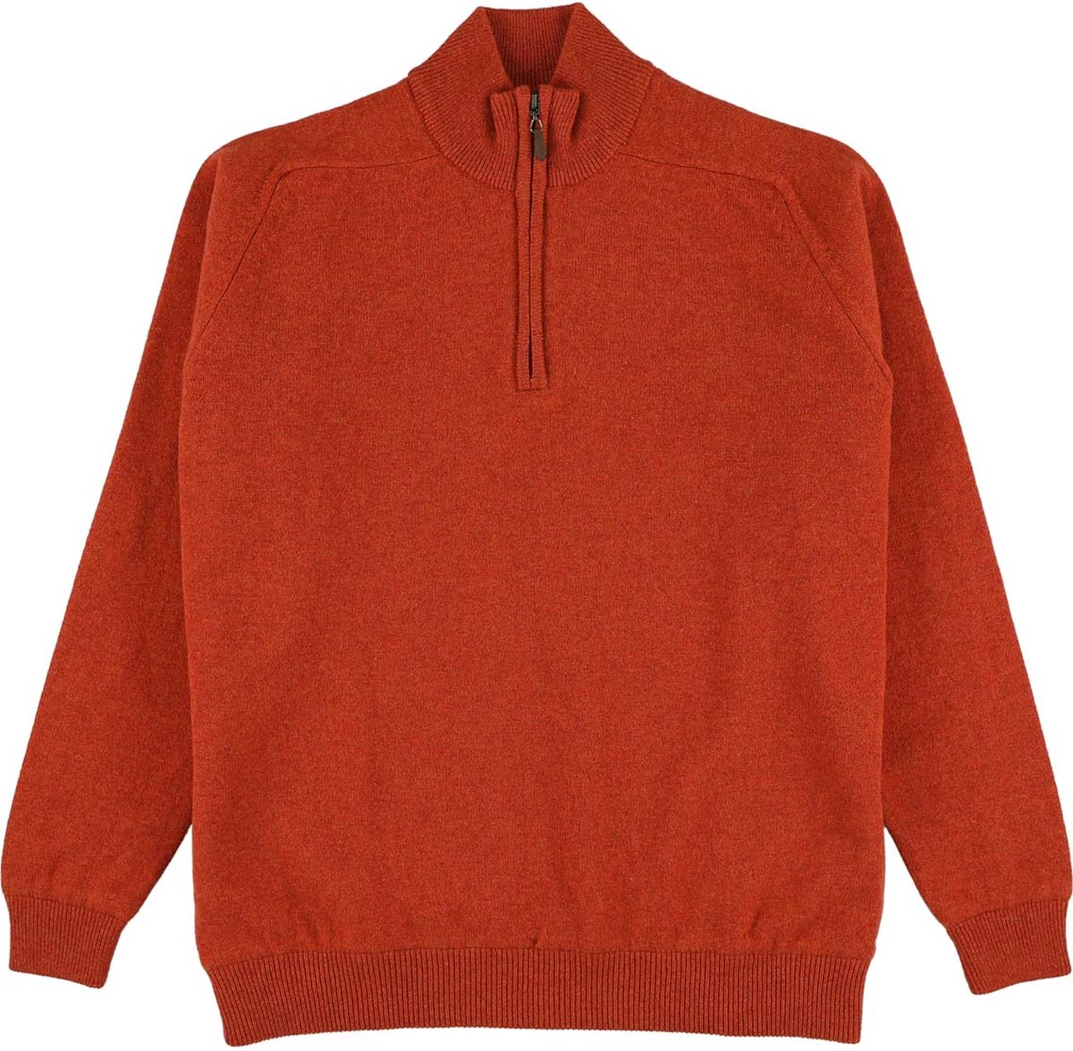 Osborne Knitwear Windstopper trui met halve rits heren - Sweater heren in Lamswol - Pullover Heren - Ember - Voering met golfprint - XL