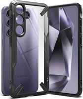 Ringke Fusion X | Hoesje Geschikt voor Samsung Galaxy S24 Plus | Back Cover | Militaire Standaard | Transparant Zwart