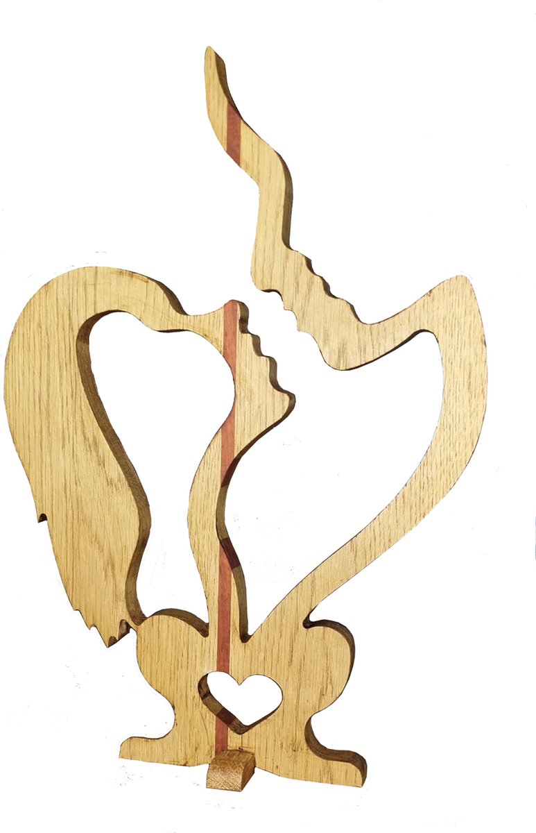 Era Wood - Houten liefdeskoppel - van eik en padoek - duurzaam geproduceerd in Nederland
