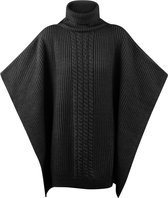 YEHWANG - Plain - knitted - poncho - black
