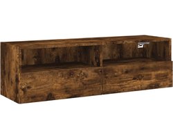 vidaXL - Tv-wandmeubel - 100x30x30 - cm - bewerkt - hout - gerookt - eikenkleurig