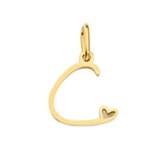 Letter hanger inclusief ketting- alfabet - C - goud kleur - letter charm- stainless steel - verkleurt niet - hypo allergeen - perfect cadeau