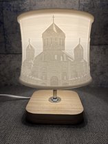 Stone Art E14 Led lampe de table chambre lampe de chevet "Arménie" 3D Lithophane photo 230v 2.5w 2700k 200lm Uniek!