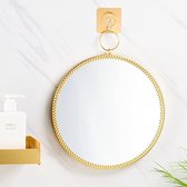 Metalen frame wand ronde spiegel hangende decoratieve spiegel make-up spiegel cosmetische spiegel voor badkamer woonkamer slaapkamer (goud)