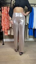 Genoa | Metallic Wide Leg Pantalon, Roze, Maat L
