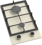 Wiggo WH-G332RD(C)- Table de cuisson à gaz encastrable avec Wok - 30cm - Crème