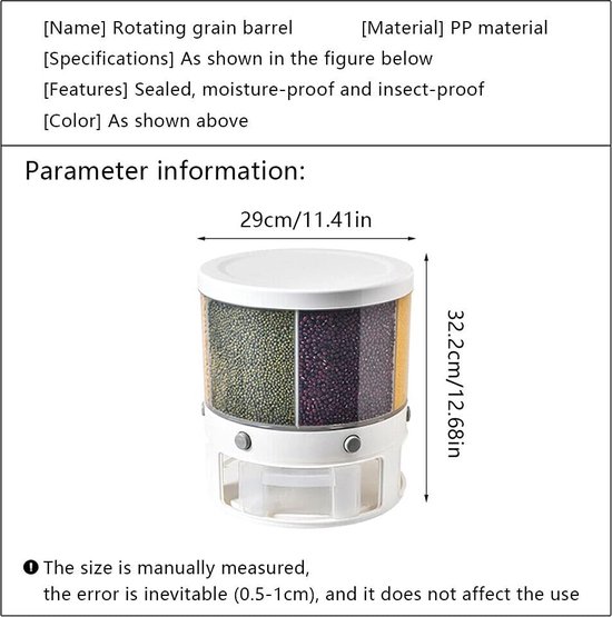10Kg Rijst Opbergdoos Rijst Dispenser Rijst Container Graan Opslag Pot Granen Emmer Huisdier Voedsel Container Keuken Organizer kopen vanaf een prijs van 8.92