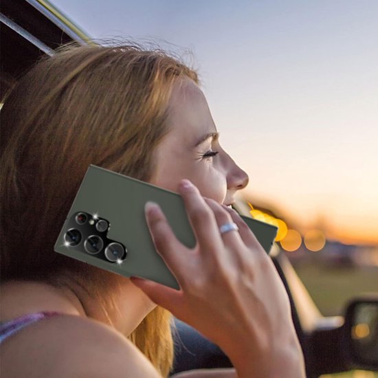 Protecteur de verre pour objectif d'appareil photo - protecteur Adapté pour: Samsung Galaxy S23 Ultra - Zwart - 2x