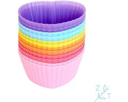 ZijTak - Hartjes cupcakes - Hartvormig Muffin - Valentijn - 12 stuks - Hart - Cake - Hartjes - Silicone - Herbruikbaar - Gebak