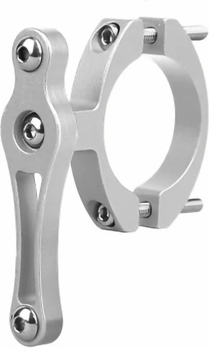 Bidonhouder Adapter Zilver Aluminium voor montage aan frame/stuur/zadelpen