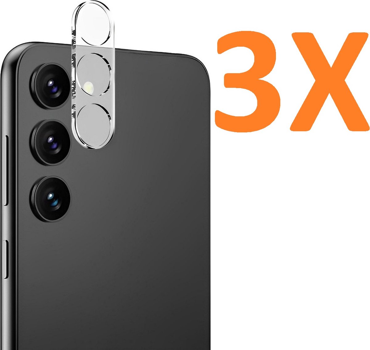 Camera Lens Glass Protector - beschermer Geschikt voor: Samsung Galaxy S23 - Transparant - 3x