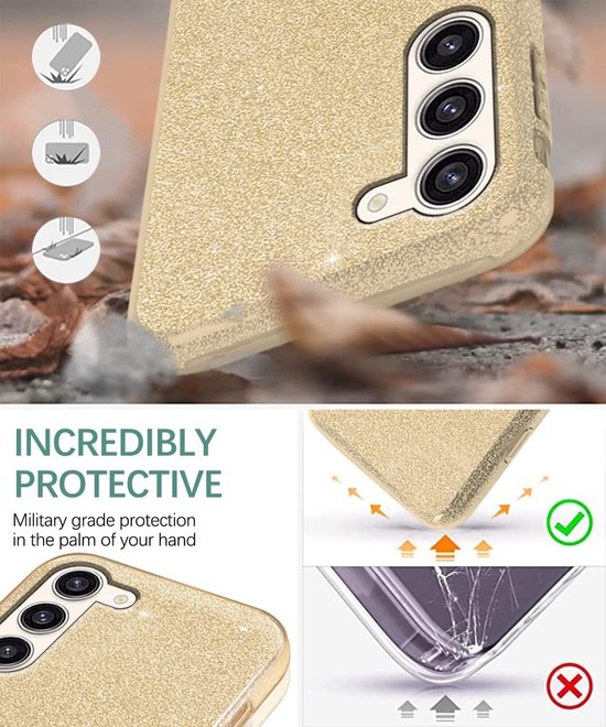 Casemania Coque pour Samsung Galaxy S24 Or - Glitter Back Cover
