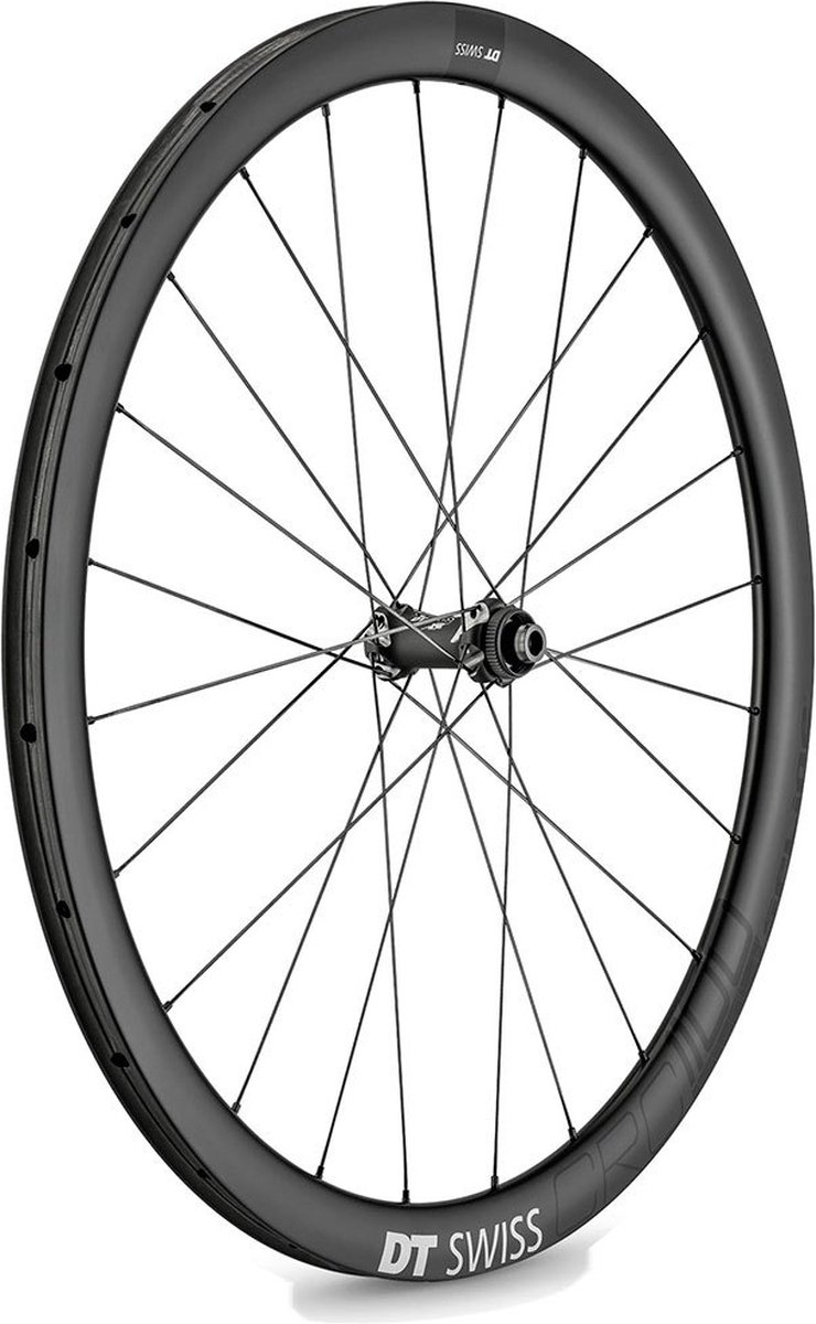 Dt Swiss Crc 1100 Spline 38 Cl Disc Tubular Racefiets Voorwiel Zwart 12 x 100 mm