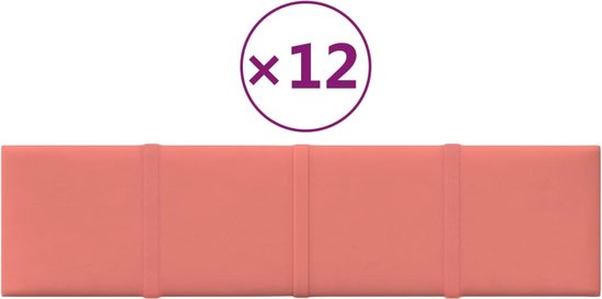vidaXL-Wandpanelen-12-st-1,08-m²-60x15-cm-fluweel-roze