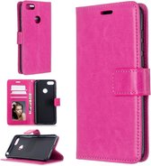 Portemonnee Book Case Hoesje Geschikt voor: Motorola Moto E6 Play - Roze
