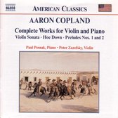 Paul Posnak & Peter Zazofsky - Aaron Copland: Complete Works For Violin And Piano (CD)
