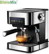 Koffiemachine - Koffiezetapparaat - 1.6 Liter - 20Bar - Met Melkopschuimer - Semi-automatisch - Espresso - Cappuccino - Grijs