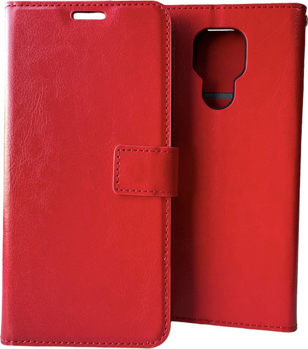 Portemonnee Bookcase Hoesje Geschikt voor: Motorola Moto E5 Plus - Rood