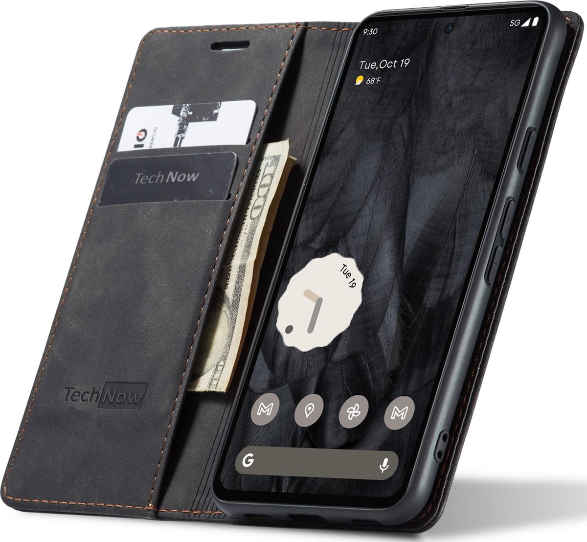 Hoesje geschikt voor Google Pixel 8 Pro - Book Case Leer Slimline Zwart