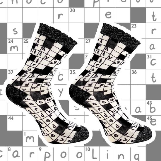 Sock my Crossword Puzzel - grappige dames sokken 39/42