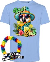 T-shirt Last Call to Relax | Toppers in Concert 2024 | Club Tropicana | Hawaii Shirt | Ibiza Kleding | Lichtblauw | maat L