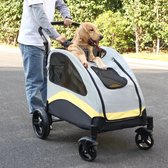Volda® - Hondenbuggy - Hondenkar - Wandelwagen - Voor 2 honden - 4 wielen - Opvouwbaar - Tot 55 kilo - 75.5X105X115.5cm