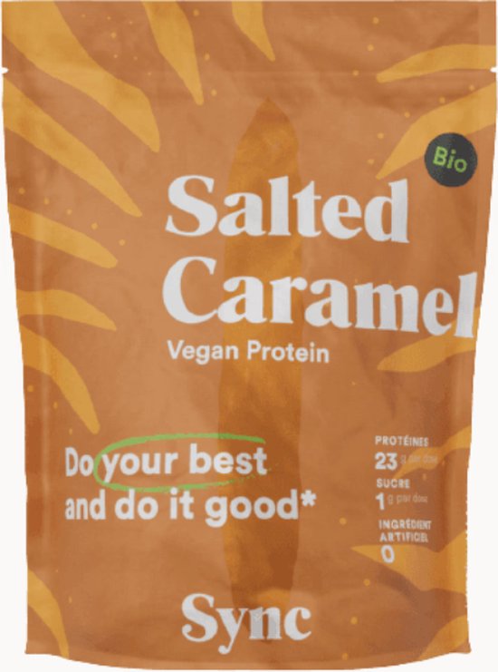 Protéine SYNC BIO Saveur Caramel Salé - 600g, Neuf, Date De Péremption 03/2026