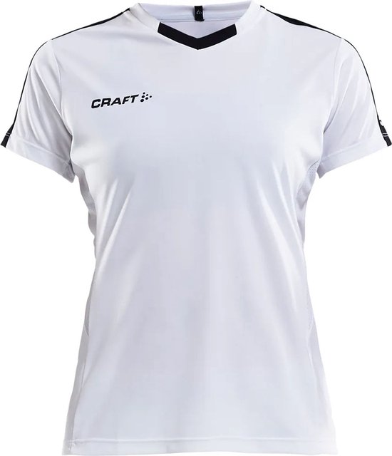 Craft Progress Contrast Shirt Korte Mouw Kinderen - Wit / Zwart | Maat: 158/164