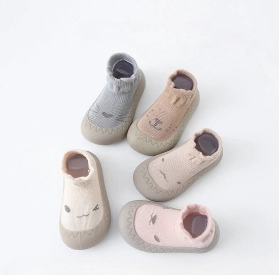 Chaussons bébé antidérapants - Chaussons chaussettes - Premières chaussures de marche Bébé- Chausson - Cutie marron taille 23