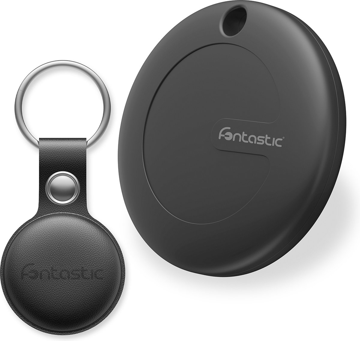 Fontastic Smart Finder Bluetooth 5.2 - Bluetooth Tracker & KeyFinder - MFi-gecertificeerd - Met beschermhoes - Zwart