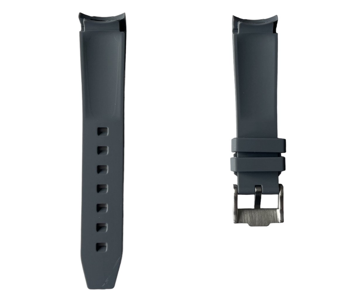 20mm Curved rubber strap Grey Omega x Swatch Moonswatch - Gebogen rubber horloge band
