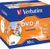 DVD-R vierge Verbatim 16XDVD-R PRINTABLE 10ER PACK JC 10 pc(s) 4.7 GB 120 min imprimable