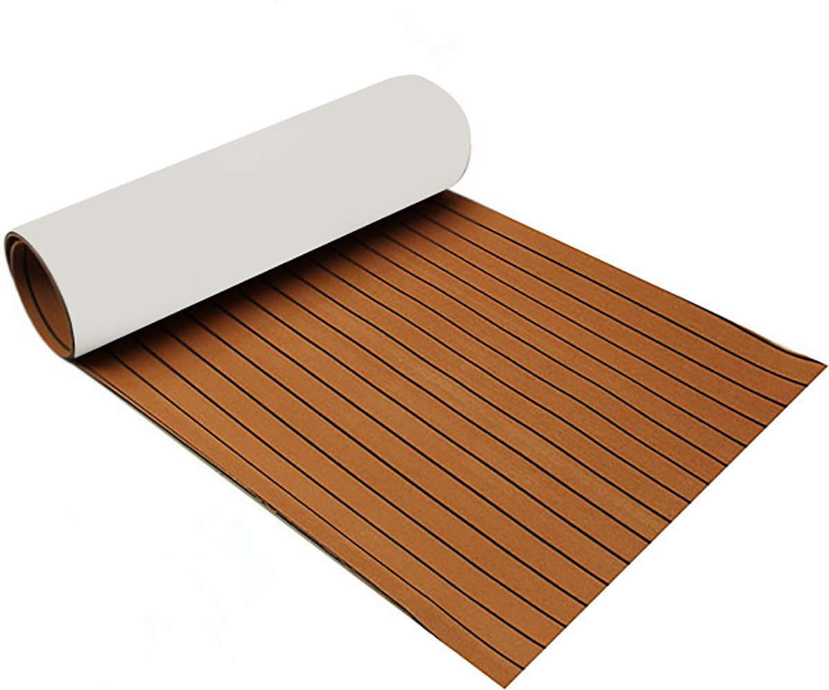 240*60*0.5 cm - Decking Zelfklevende Bootmat - EVA Teak Foam Decking Mat - Teak Boten Vloerbedekking - Teakhouten Jachtvloeren - Teak Vloerbedekking Vloer - Balkonmatten - Tuinmatten - Wasbaar - Lichtbruin