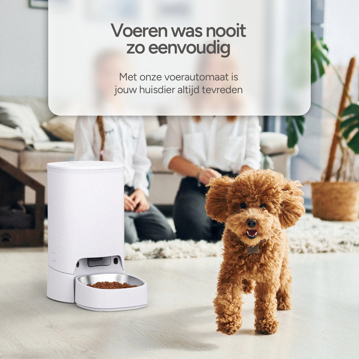 Afbeelding 2 van Petree Block Voerautomaat - Automatische voerbak voor Katten en Honden - 3.5L - WiFi - Voerdispenser