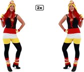 2x Gebreide onderbroek rood/wit/geel - Thema feest festival party carnaval ondergoed pyama party