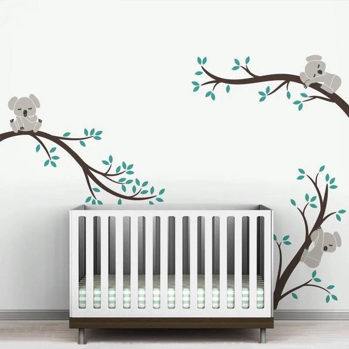 Muursticker drie Takken met Koala Beertjes | Babykamer - Kinderkamer - Muurstickers - Jongenskamer