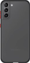 Telefoonglaasje Hoesje Geschikt voor Samsung Galaxy S21 Plus - Kunststof - Zwart Transparant - Beschermhoes - Case - Cover