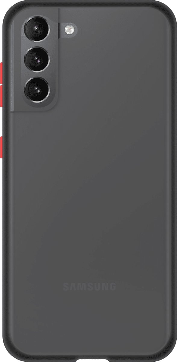 Telefoonglaasje Hoesje Geschikt voor Samsung Galaxy S21 Plus - Kunststof - Zwart Transparant - Beschermhoes - Case - Cover