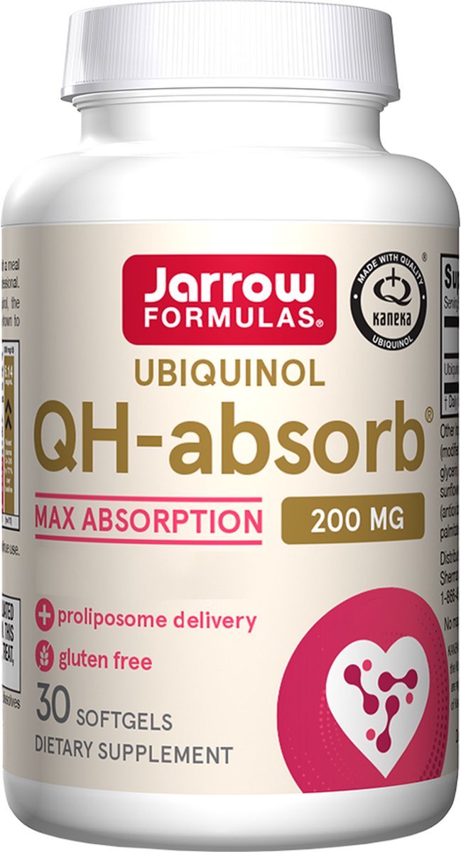 QH-Absorb 200mg 30 softgels - ubiquinol (gereduceerd co-enzym Q10) | Jarrow Formulas