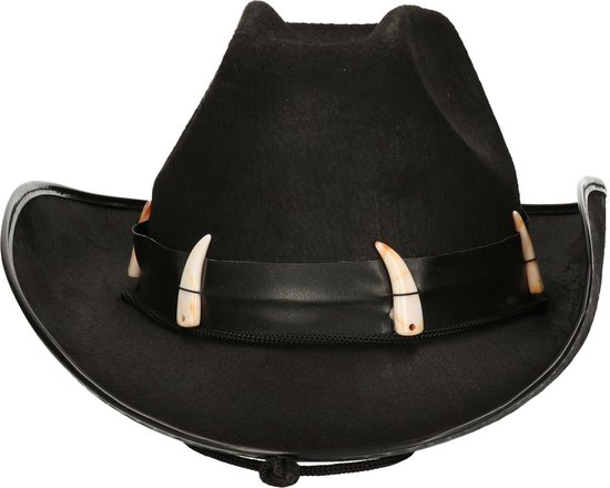 Atosa Carnaval verkleed Cowboy hoed Nevada - zwart - volwassenen - Western thema